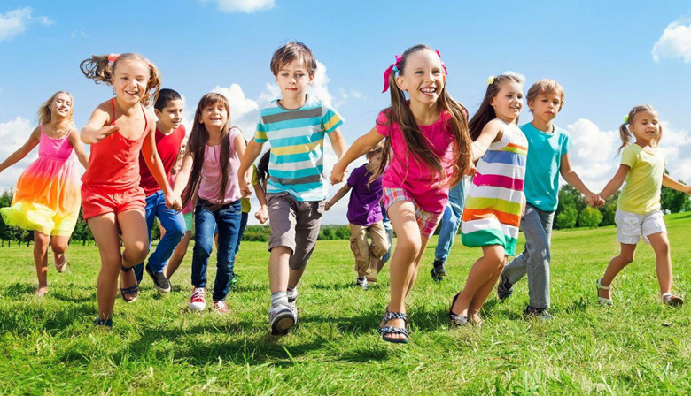 Children running